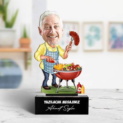 Babamın Mangal Keyfi Karikatürlü Biblo - 1