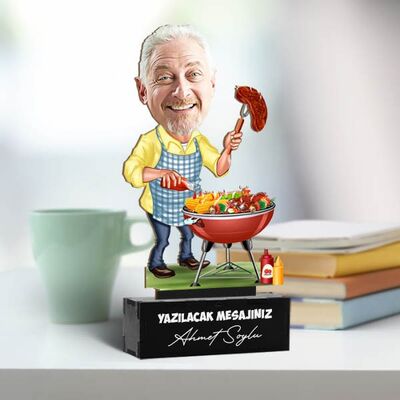 Babamın Mangal Keyfi Karikatürlü Biblo - 4