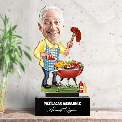 Babamın Mangal Keyfi Karikatürlü Biblo - 5