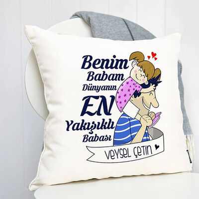 Babası ve Kızı Sevimli Yastık - 2