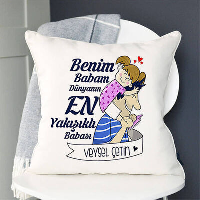 Babası ve Kızı Sevimli Yastık - 3