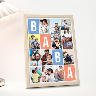 Babaya Hediye 12 Fotoğraflı Resim Çerçevesi - 3