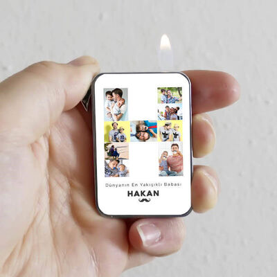 Babaya Hediye Fotoğraflı Harf Çakmak - 1