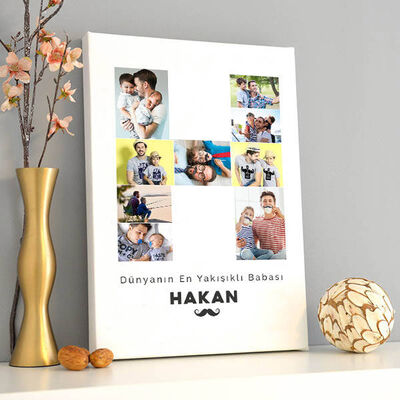 Babaya Hediye Fotoğraflı Harf Kanvas Tablo - 1