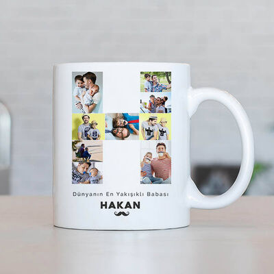Babaya Hediye Fotoğraflı Harf Kupa Bardak - 1
