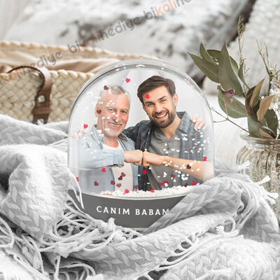 Babaya Hediye Fotoğraflı Kar Küresi - 2