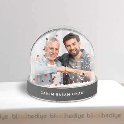 Babaya Hediye Fotoğraflı Kar Küresi - 5