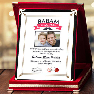 Babaya Hediye Fotoğraflı Plaket - 1