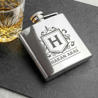 Babaya Hediye Premium Kanyak Matarası 6 Oz Gümüş - 2