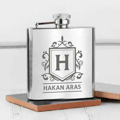 Babaya Hediye Premium Kanyak Matarası 6 Oz Gümüş - 4