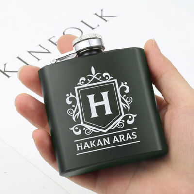 Babaya Hediye Premium Kanyak Matarası 6 Oz Yeşil - 4