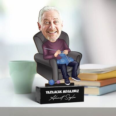 Babaya Özel Karikatürlü Esprili Biblo - 4