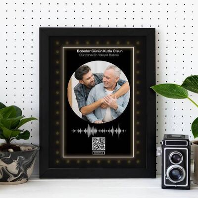 Babaya Özel Spotify Ses İzi Işıklı Çerçeve - 1