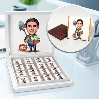 Bahçıvan Erkek Karikatürlü Çikolata Kutusu - 1