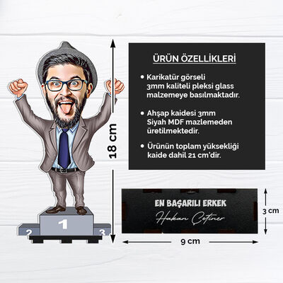 Başarılı Erkek Kişiye Özel Karikatürlü Biblo - 5
