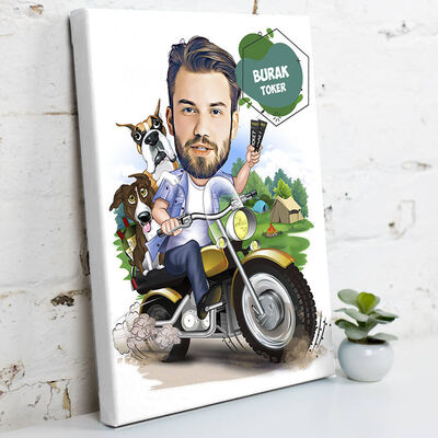 Başımı Alır Giderim Karikatürlü Kanvas Tablo - 1