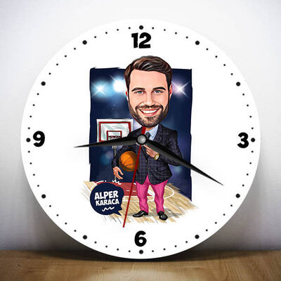 Basket Koçu Erkek Karikatürlü Duvar Saati - 1