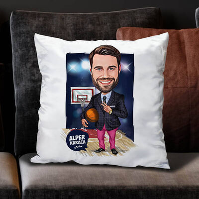 Basket Koçu Erkek Karikatürlü Yastık - 1