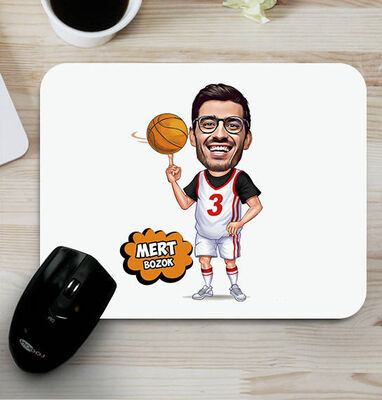 Basketbol Oyuncusu Karikatürlü Mouse Pad - 1