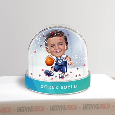 Basketbolcu Çocuk Karikatürlü Kar Küresi - 2