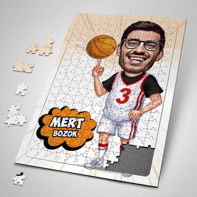 Basketbolcu Karikatürlü 130 Parça Puzzle - 1