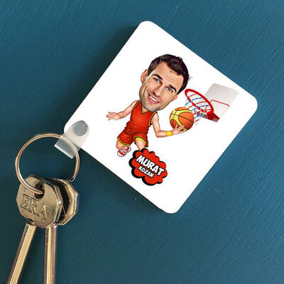 Basketbolcu Karikatürlü Anahtarlık - 1