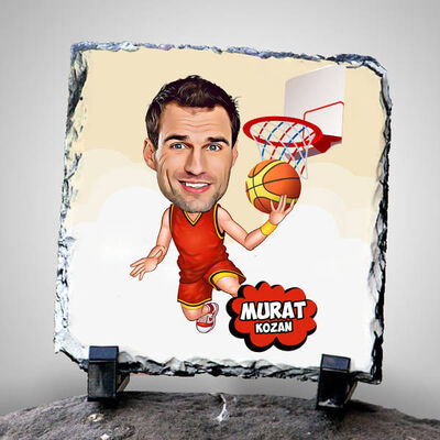 Basketbolcu Karikatürlü Dekoratif Taş - 1