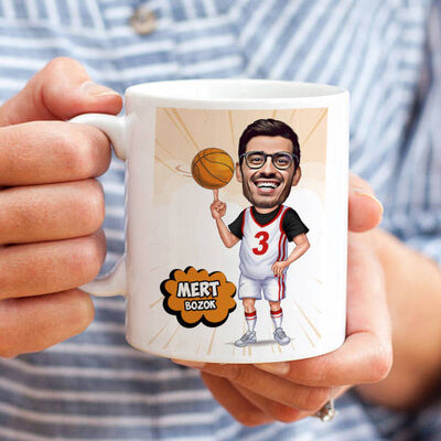 Basketbolcu Karikatürlü Kupa Bardak - 1