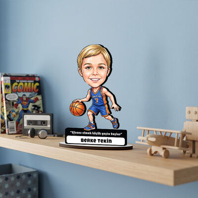 Basketbolcu Temalı Erkek Çocuk Karikatürlü Biblo - 1
