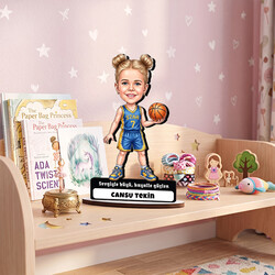Basketbolcu Temalı Kız Çocuk Karikatürlü Biblo