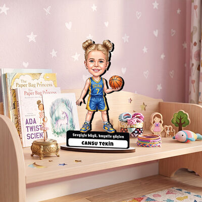 Basketbolcu Temalı Kız Çocuk Karikatürlü Biblo - 1