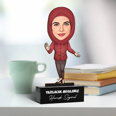 Başörtülü Hanımlara Özel Karikatürlü Biblo - 1