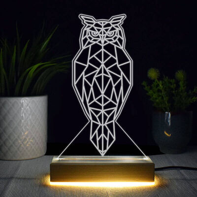 Baykuş Tasarımlı 3d Led Lamba - 1