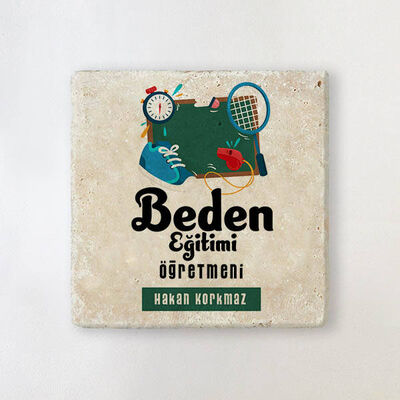 Beden Öğretmenlerine Özel İsimli Bardak Altlığı - 1