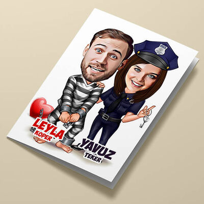 Ben Sana Mahkumum Karikatürlü Tebrik Kartı - 1
