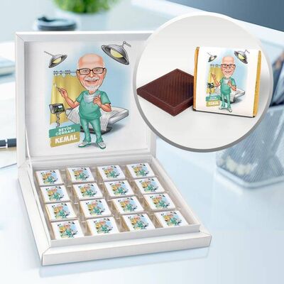 Beyin Cerrahı Karikatürlü Çikolata Kutusu - 1