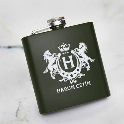 Beylere Hediye Kanyak Matarası 6 Oz Yeşil - 1