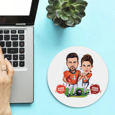 Beyzbol Çiftleri Karikatürlü Mousepad - 1