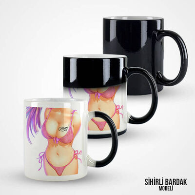 Bikinili Dövmeli Kız Kupa Bardak - 1
