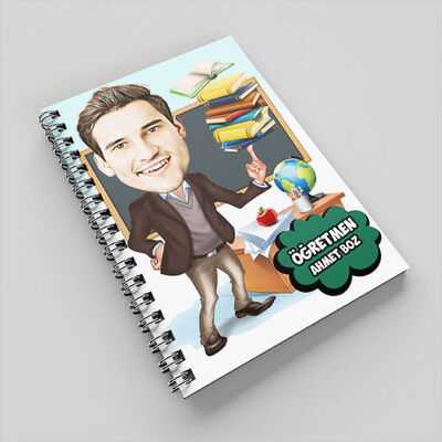 Bilgili Öğretmen Karikatürlü Defter - 1