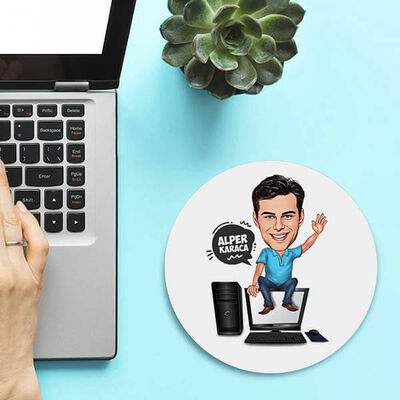 Bilgisayar Kurdu Erkek Karikatürlü Mousepad - 1