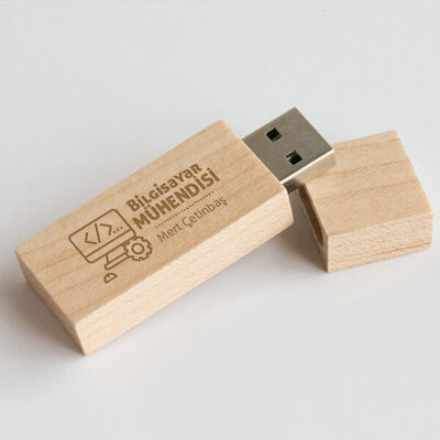Bilgisayar Mühendisine Hediye Ahşap USB Bellek - 1