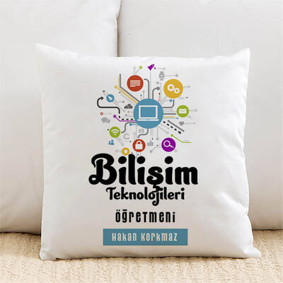 Bilişim Teknolojileri Öğretmenlerine Özel İsimli Yastık - 1