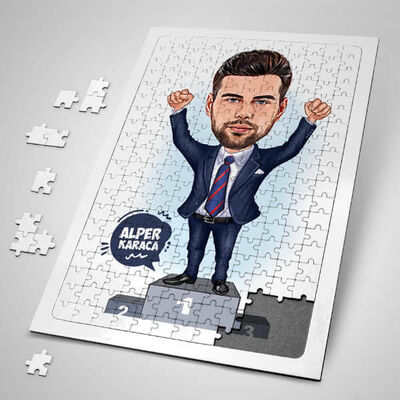 Bir Numara Erkek Karikatürlü Puzzle - 1