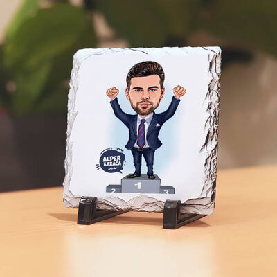 Bir Numara Erkek Karikatürlü Taş Baskı - 1