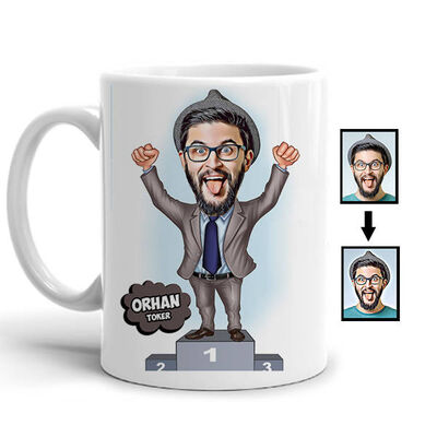Bir Numaralı Erkek Karikatürlü Kupa Bardak - 1