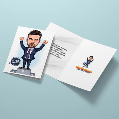 Bir Numaralı Erkek Karikatürlü Tebrik Kartı - 3