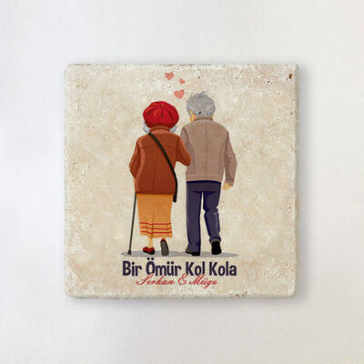 Bir Ömür Kol Kola Bardak Altlığı - 1