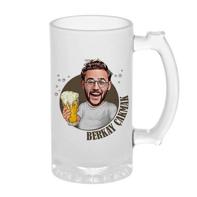 Biracı Erkek Karikatürlü Bira Bardağı - 3