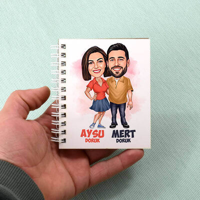 Birbirine Sarılmış Çiftler Karikatürlü Defter - 1